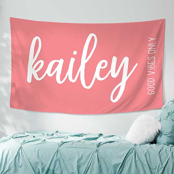 Scripty Style Personalized Wall Tapestry - 30394