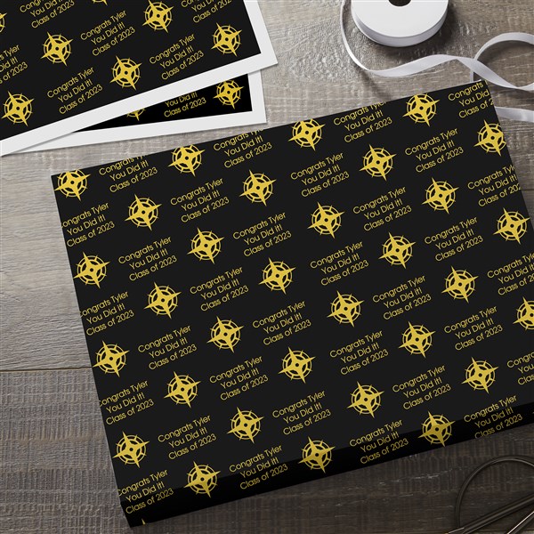 Icon Step & Repeat Personalized Graduation Wrapping Paper - 30745