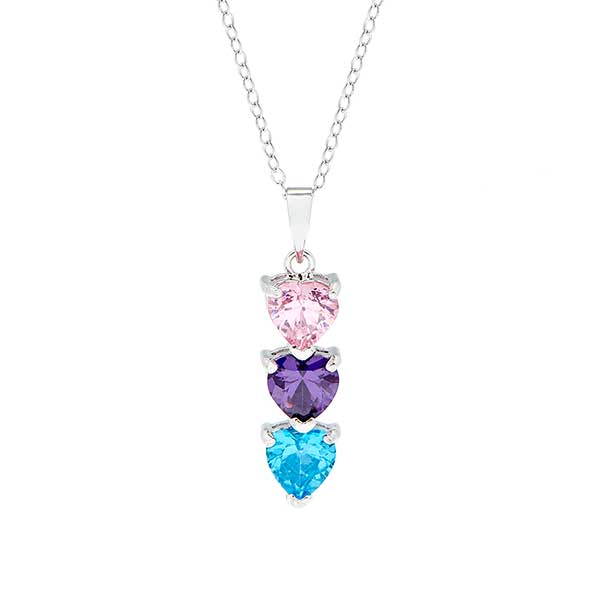 Custom Heart Birthstone Necklace - 31857D