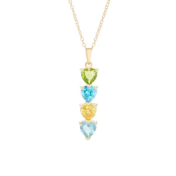 Custom Heart Birthstone Necklace - 31857D