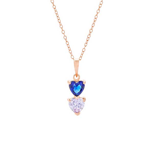 Custom Heart Birthstone Necklace - 31857D