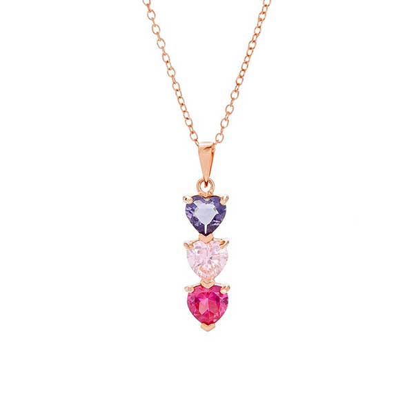 Custom Heart Birthstone Necklace - 31857D