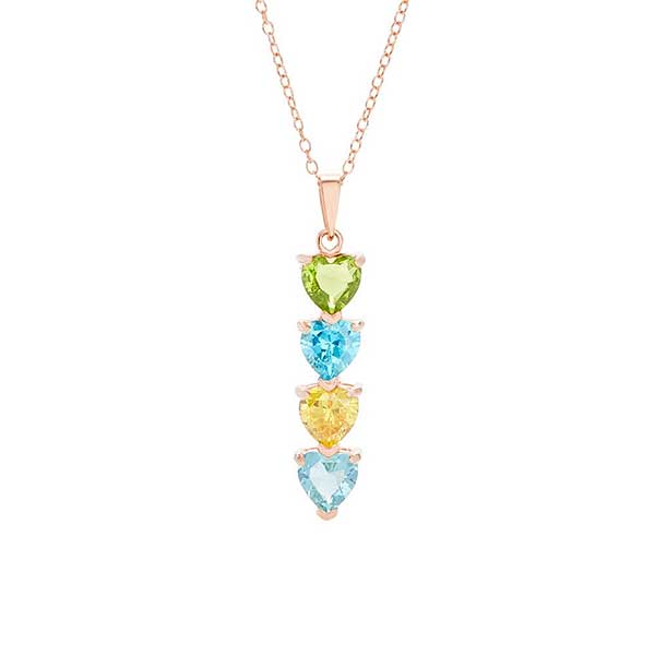 Custom Heart Birthstone Necklace - 31857D