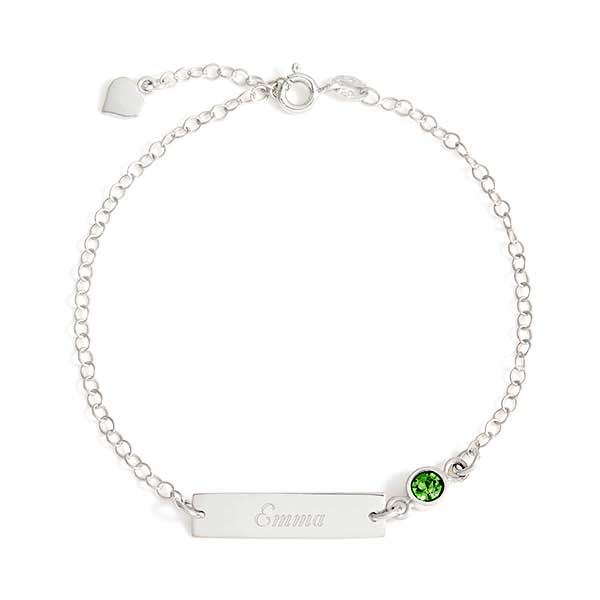 Engraved Bezel Set Birthstone Name Bracelet - 31859D