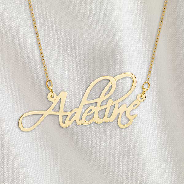 Personalized Fancy Script Name Necklace - 32819D