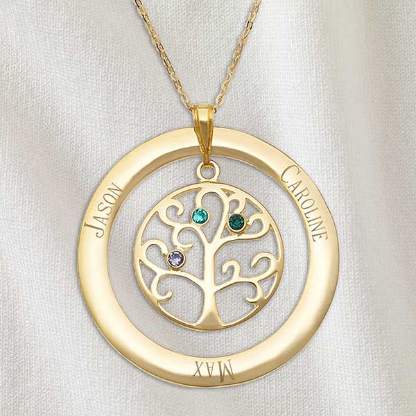 Family Tree Personalized Birthstone Necklaces - 32868D