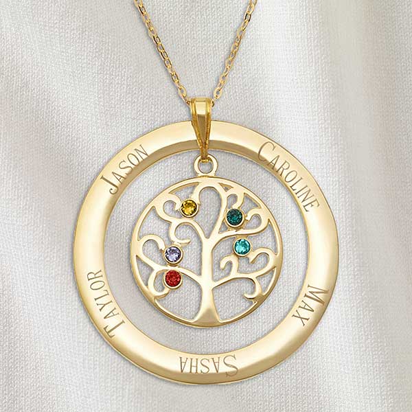 Family Tree Personalized Birthstone Necklaces - 32868D