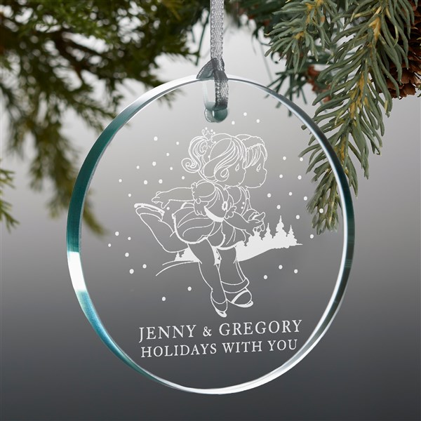 Precious Moments Ice Skating Couple Personalized Glass Ornaments - 32882