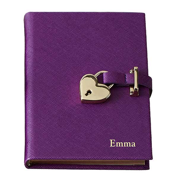 Personalized Leatherette Heart Lock Journals - 33236D