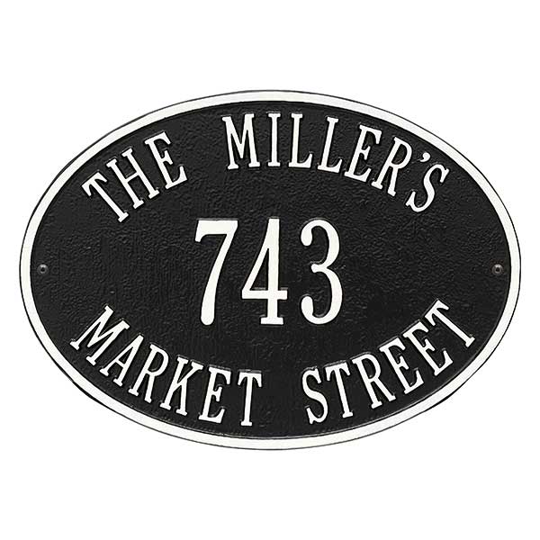 Oval Personalized House Address Plaque - 3402D