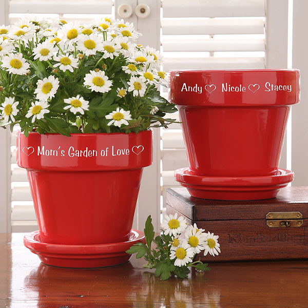 Personalized Purple Ceramic Flower Pot - 3486