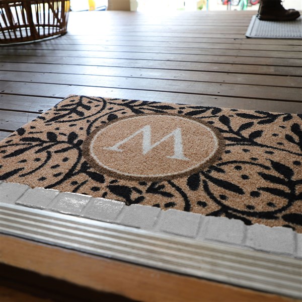 Wisteria Vine Monogram Personalized ColorStar Indoor-Outdoor Doormat  - 35032D