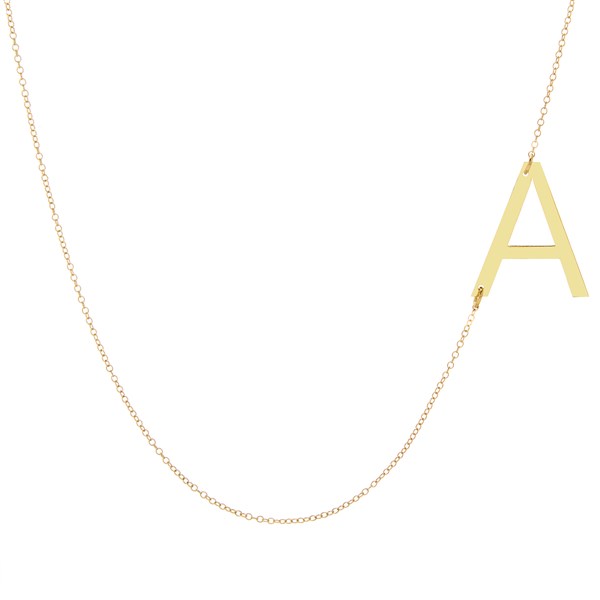 Personalized Oversize Sideways Initial Necklace  - 35866D