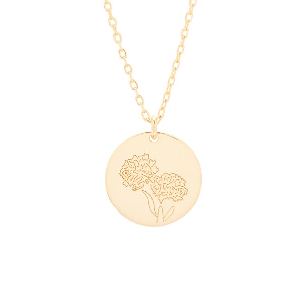 October Birth Flower Marigold Gold Pendant - 35877D