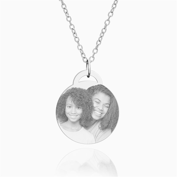 Personalized Photo Round Pendant Necklace  - 36819D