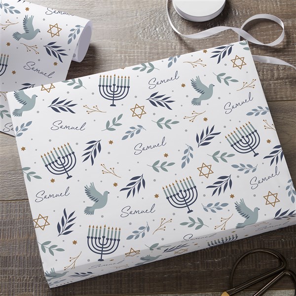 Spirit of Hanukkah Personalized Wrapping Paper  - 37094