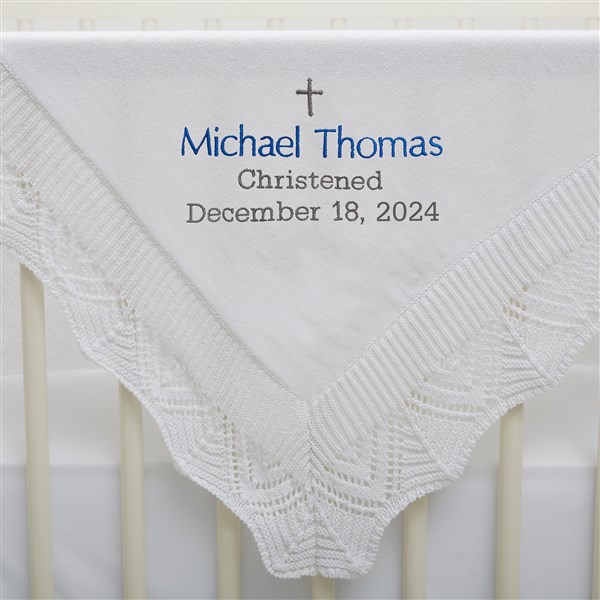 Christening Day Embroidered Baby Christening Blanket  - 37948