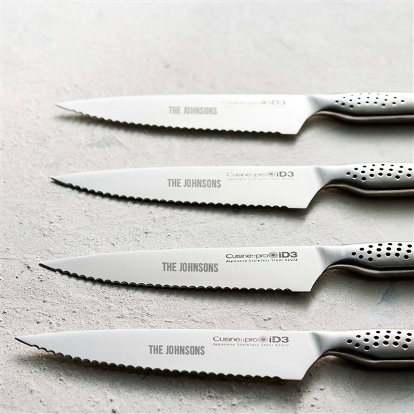 iD3 Engraved 4-Piece Steak Knife Set - 37988D