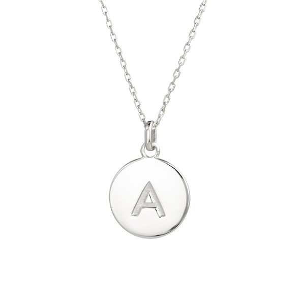 Engraved Initial Disc Necklace  - 39985D