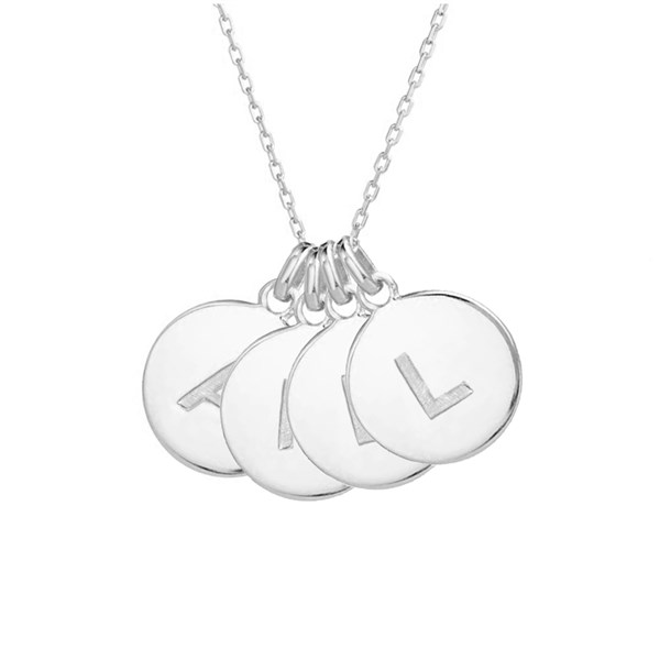 Engraved Initial Disc Necklace  - 39985D