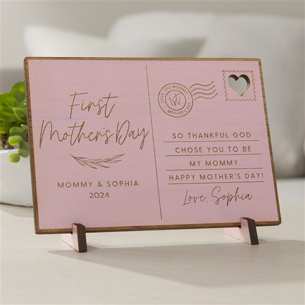 First Mother's Day Love Personalized Wood Postcard  - 40006