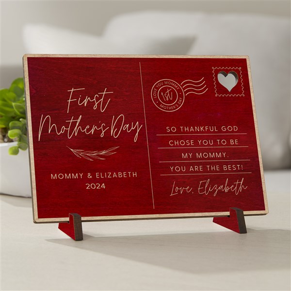 First Mother's Day Love Personalized Wood Postcard  - 40006