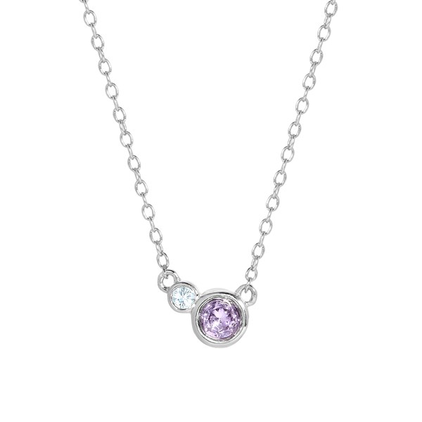 Custom Mother and Child Birthstone Necklaces - 40902D