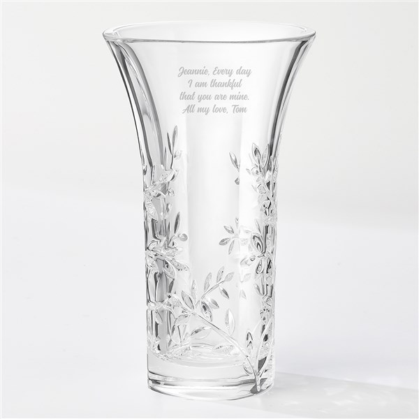 Vera Wang Crystal Leaf Vase Engraved Just for Her - 41609