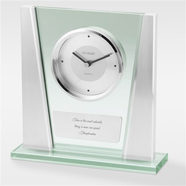 Engraved Modern Glass Home Office Clock - 41615