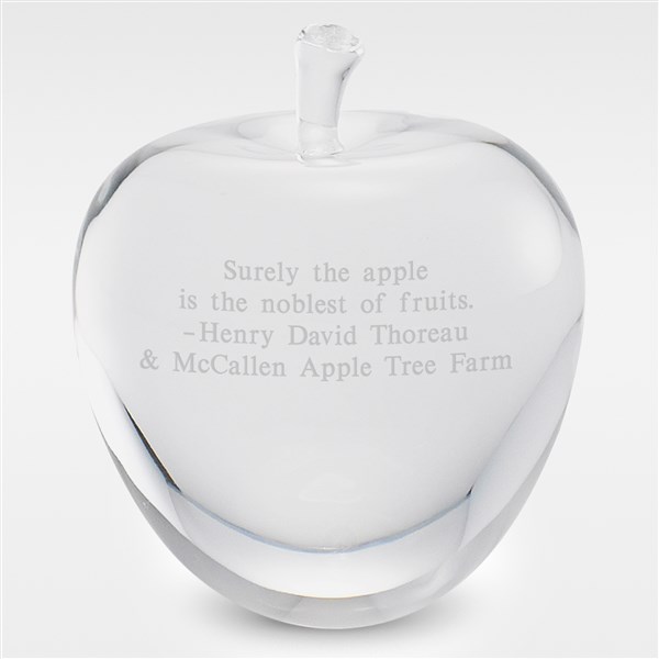 Engraved Crystal Apple Office Paperweight - 41874