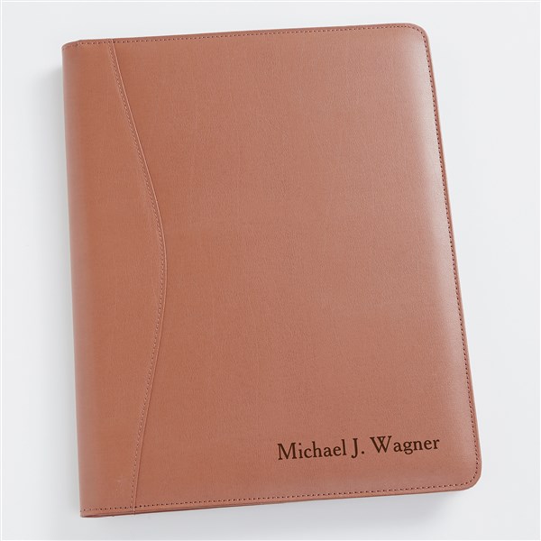 Engraved Graduate Tan Leather Portfolio - 41919