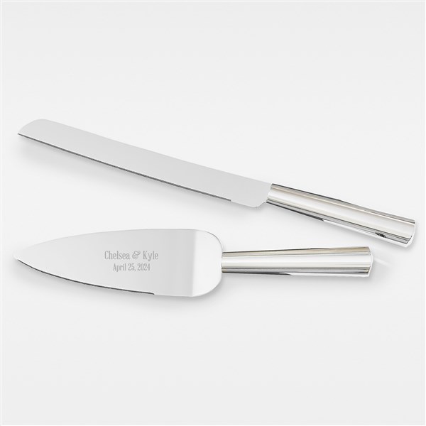 Engraved Wedding Cake Knife and Server Set - 42022