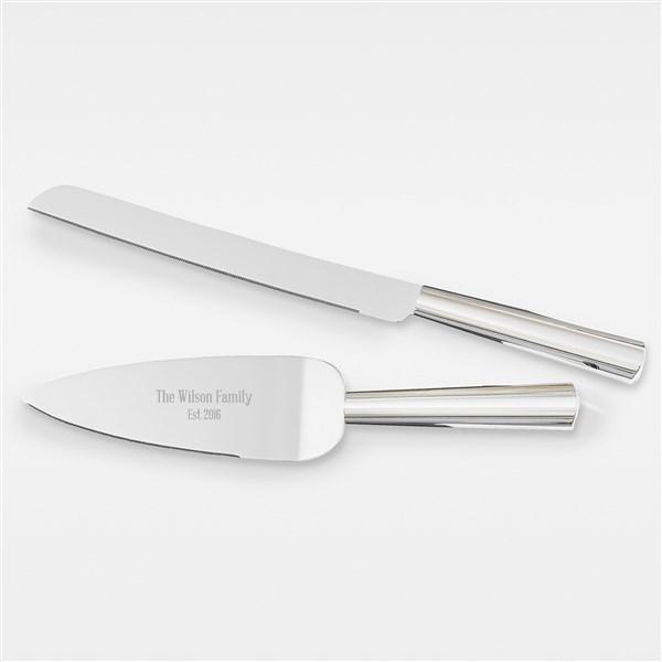 Engraved Family Cake Knife and Server Set - 42026