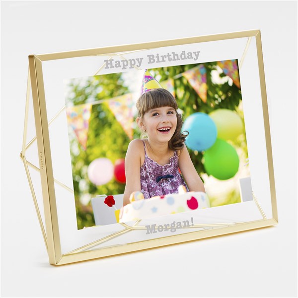 Engraved Gold Prisma Birthday Photo Frame - 42087