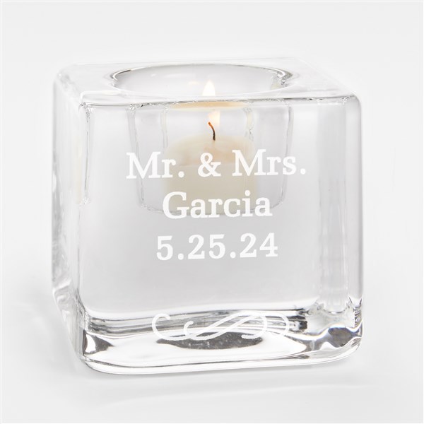 Orrefors Engraved Wedding Ice Cube Votive - 42110