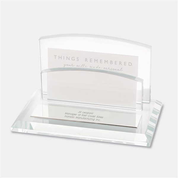 Engraved Glass Business Card Holder - 42135