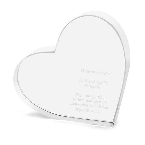 Engraved Crystal Heart Keepsake - 42191