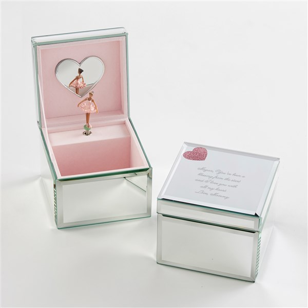 Engraved Baby Message Mirrored Ballerina Musical Jewelry Box - 42280