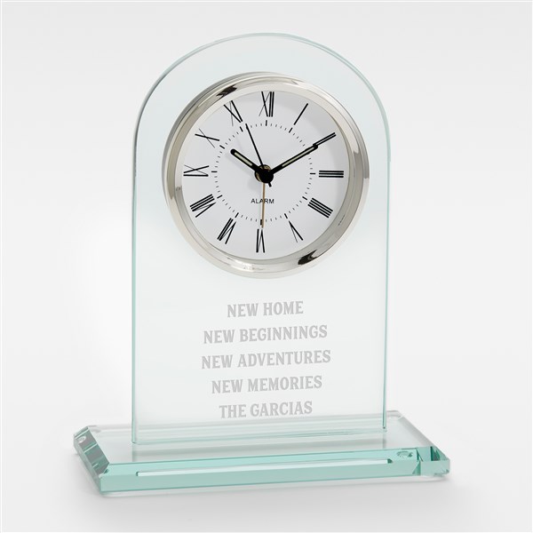 Engraved Family Message Glass Clock - 42283