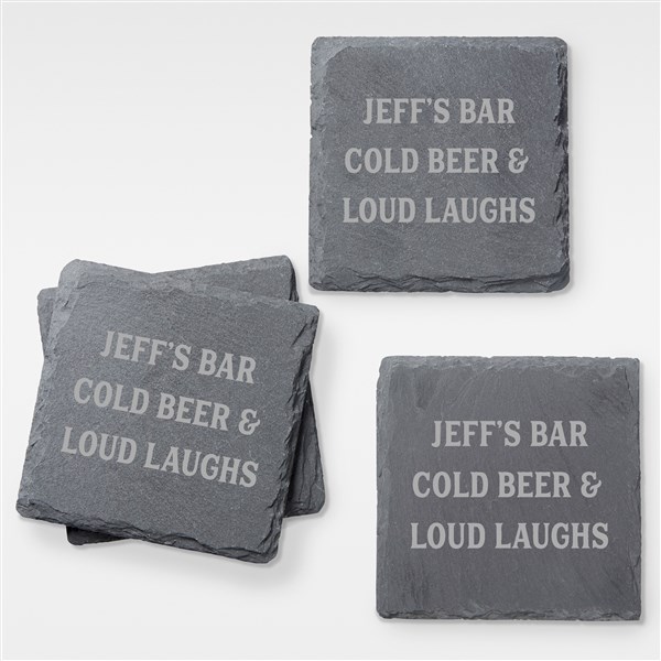 Engraved Message For Him Slate Coaster Set of 4 - 42325