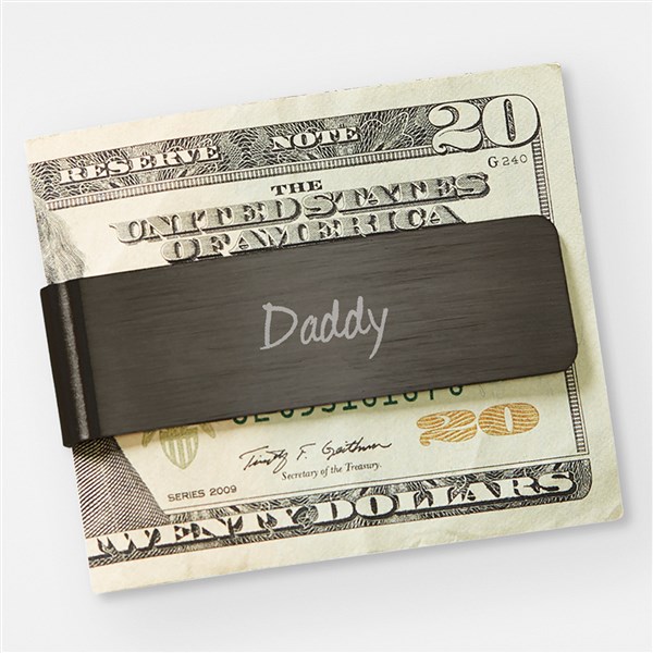 Engraved Gunmetal Dad Money Clip - 42349