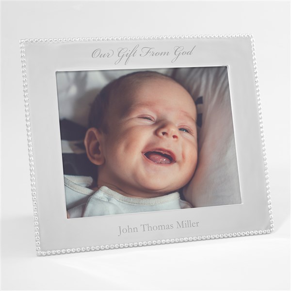 Mariposa String of Pearls Engraved Baby Frame - 42397