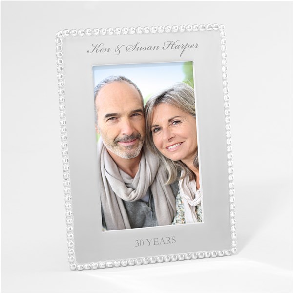 Mariposa String of Pearls Engraved Anniversary Photo Frame - 42399