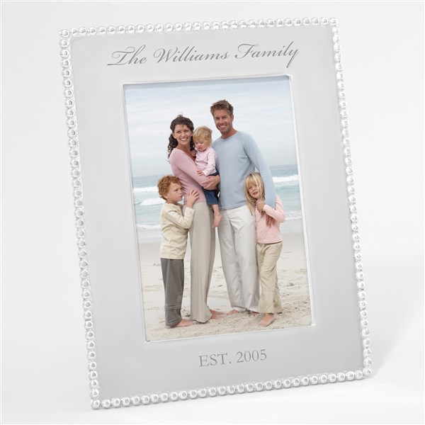 Mariposa String of Pearls Engraved Family Large Photo Frame - 42401