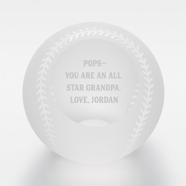 Engraved Message Glass Baseball for Him - 42551