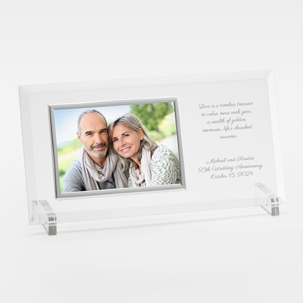 Engraved Anniversary Message Glass Horizontal Picture Frame   - 42564