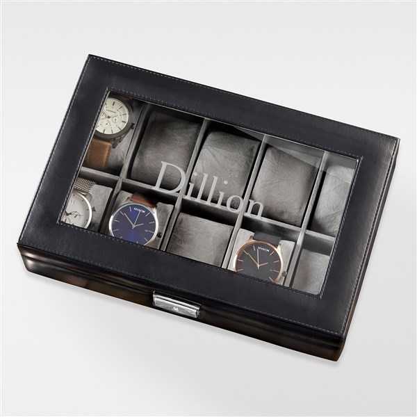 Engraved Birthday Leather 10 Slot Watch Box - 42837