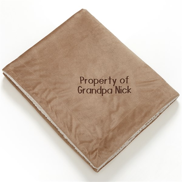 Embroidered Message Sherpa Blanket For Him - 43164