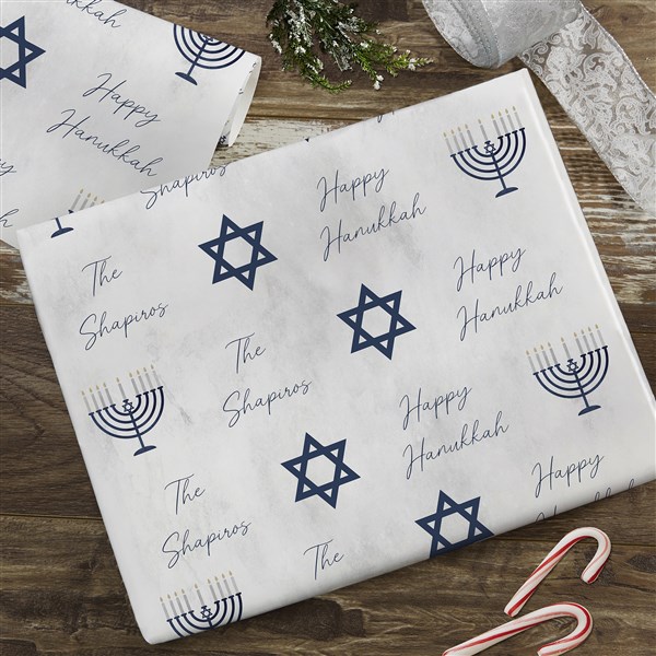 Love and Light Personalized Hanukkah Wrapping Paper - 43178