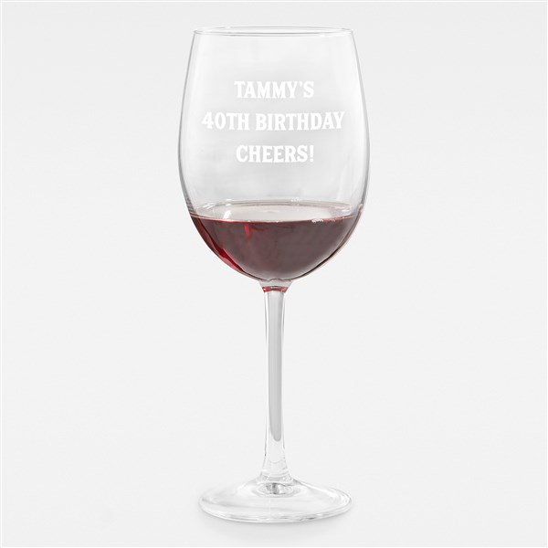 Birthday Personalized Message Wine Glass - 43286